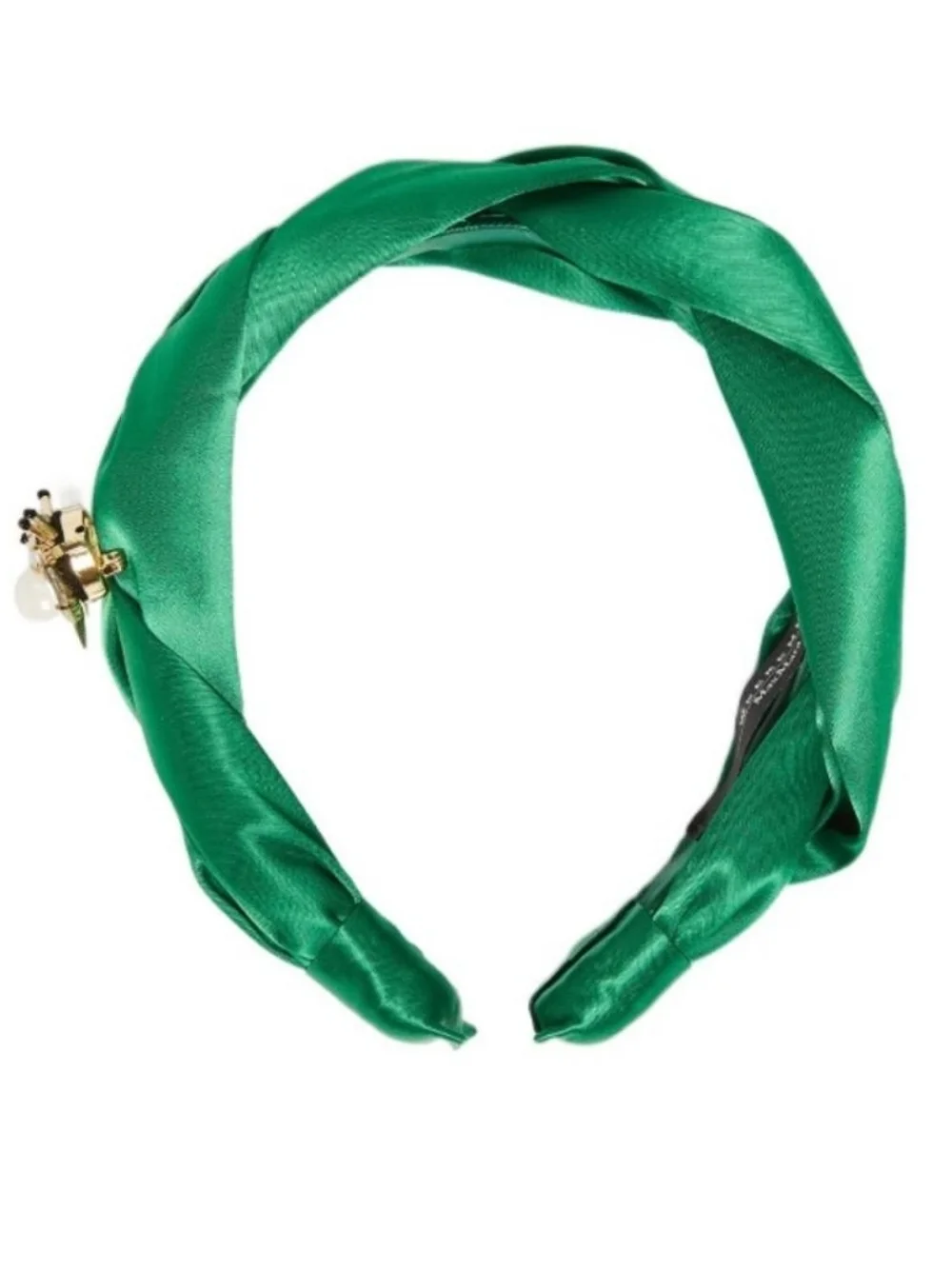 Max Mara Weekend Green Creso Headband With Bee Brooch OS